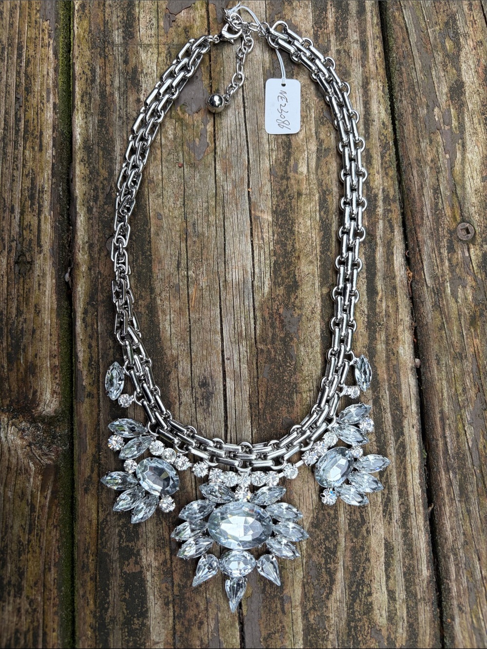 Source Unknown Silver-Tone Crystal Statement Necklace - Picture 5 of 9